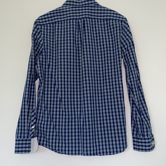 Original Penguin Men’s Heritage Slim Fit Blue Plaid Button Down, 16; 34/35 - Picture 2 of 9